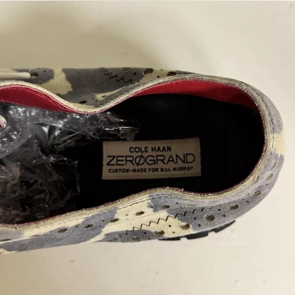 Cole Haan Zerogrand Bill Murray Custom Golf Shoes Cow Print Wingtip Blue White main image 4